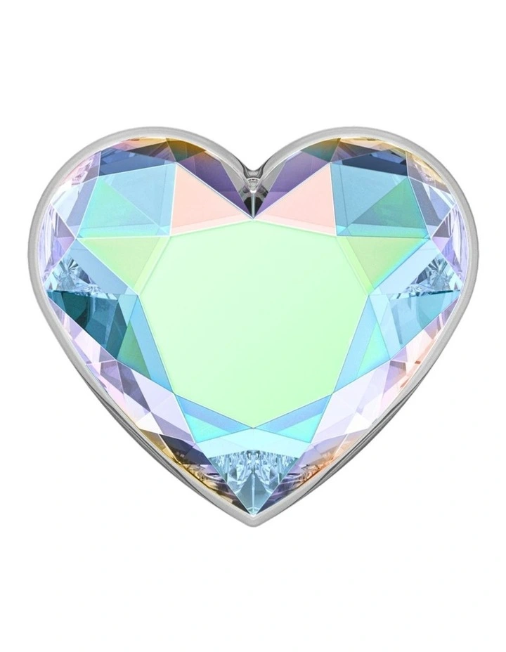 PopSockets PopTop and Chain Lite Phone Grip Holder (Adhesive) - Dichroic Heart Iridescent image 2
