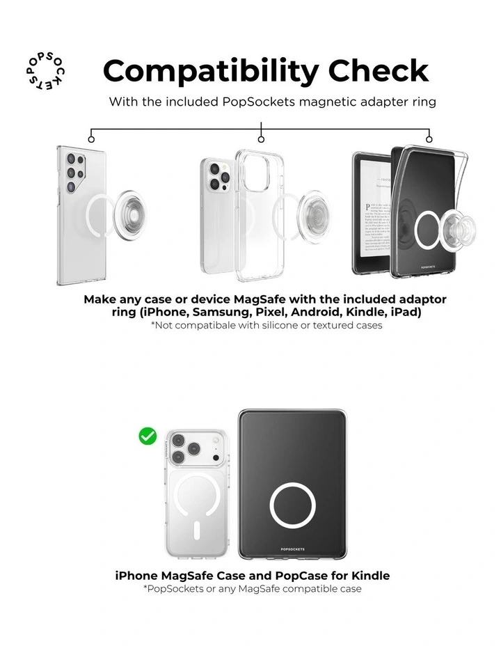 PopSockets PopGrip MagSafe Phone Grip Holder Magnetic Adapter (Swappable Top) - One More Chapter image 7