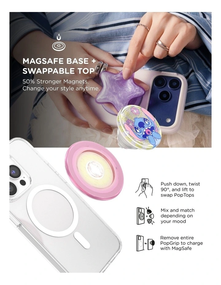 Stitch x PopSockets MagSafe Phone Grip Magnetic Adapter (Swappable Top) - Tidepool Stitch Snacks image 6