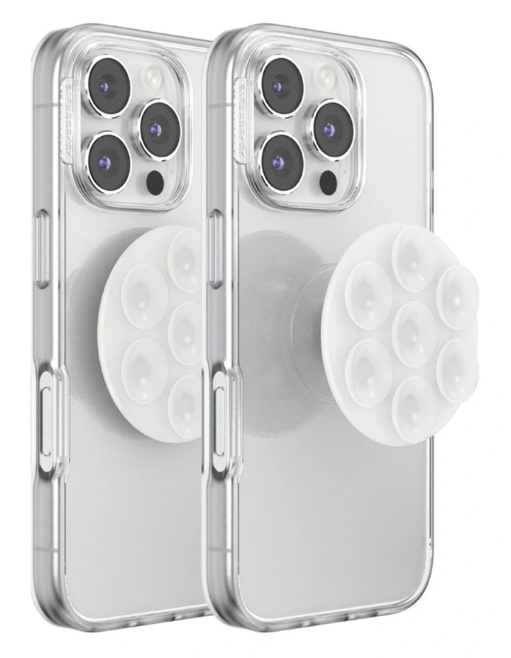 PopSockets PopTop and Chain Lite SuckUp Suction Phone Grip Holder (Adhesive) - Clear image 4