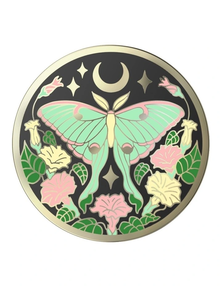 PopSockets PopTop and Chain Lite Phone Grip Holder (Adhesive) - Enamel Luna Moth image 2
