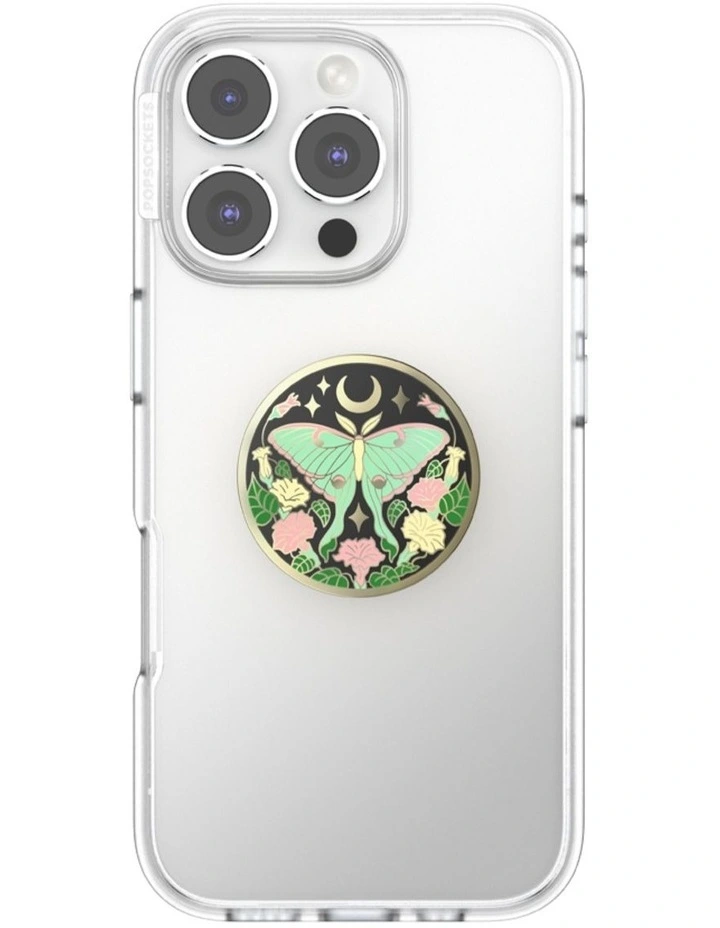 PopSockets PopTop and Chain Lite Phone Grip Holder (Adhesive) - Enamel Luna Moth image 3