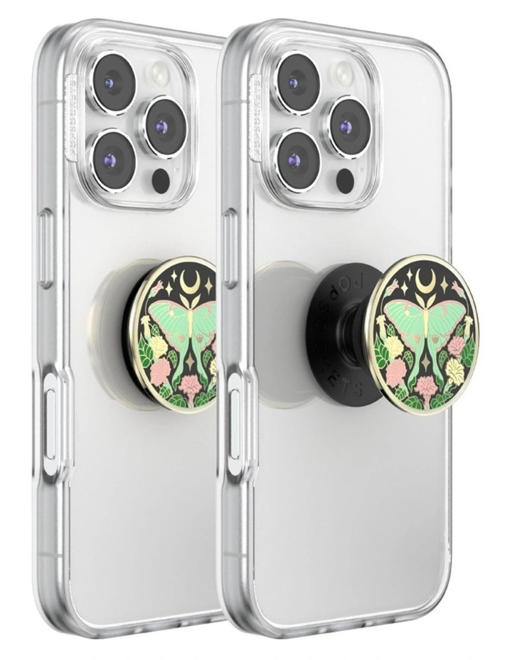 PopSockets PopTop and Chain Lite Phone Grip Holder (Adhesive) - Enamel Luna Moth image 4