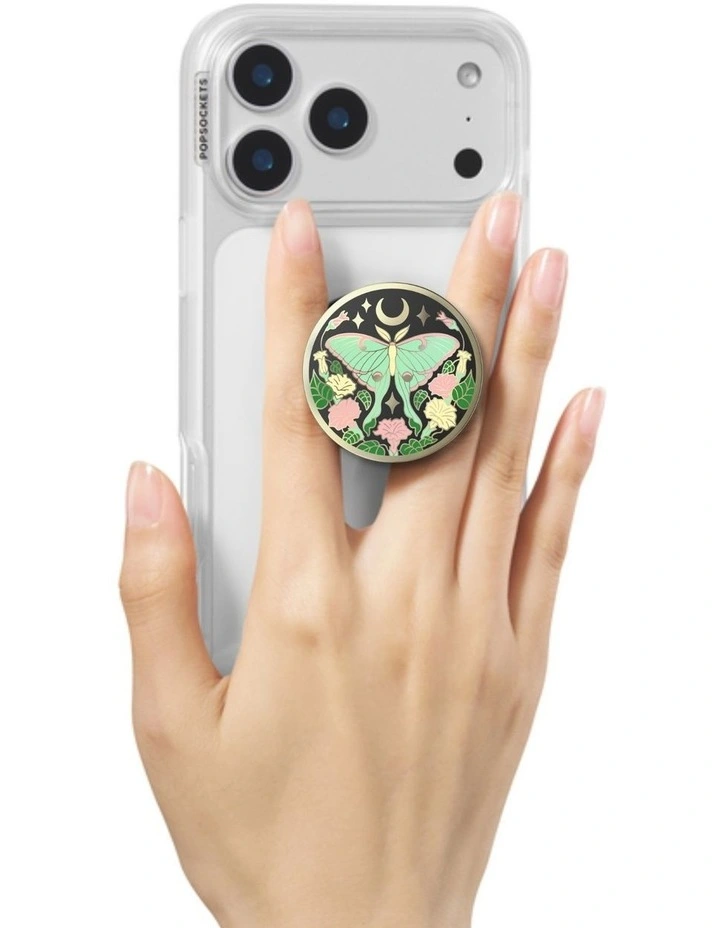 PopSockets PopTop and Chain Lite Phone Grip Holder (Adhesive) - Enamel Luna Moth image 5