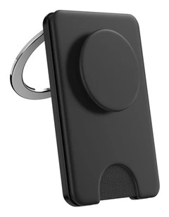 PopSockets PopWallet  Kick-Out MagSafe Phone Grip & Stand (Swappable Top) - Black