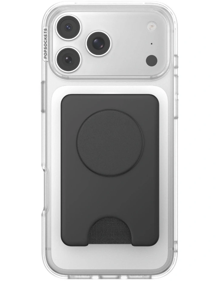 PopSockets PopWallet  Kick-Out MagSafe Phone Grip & Stand (Swappable Top) - Black image 2