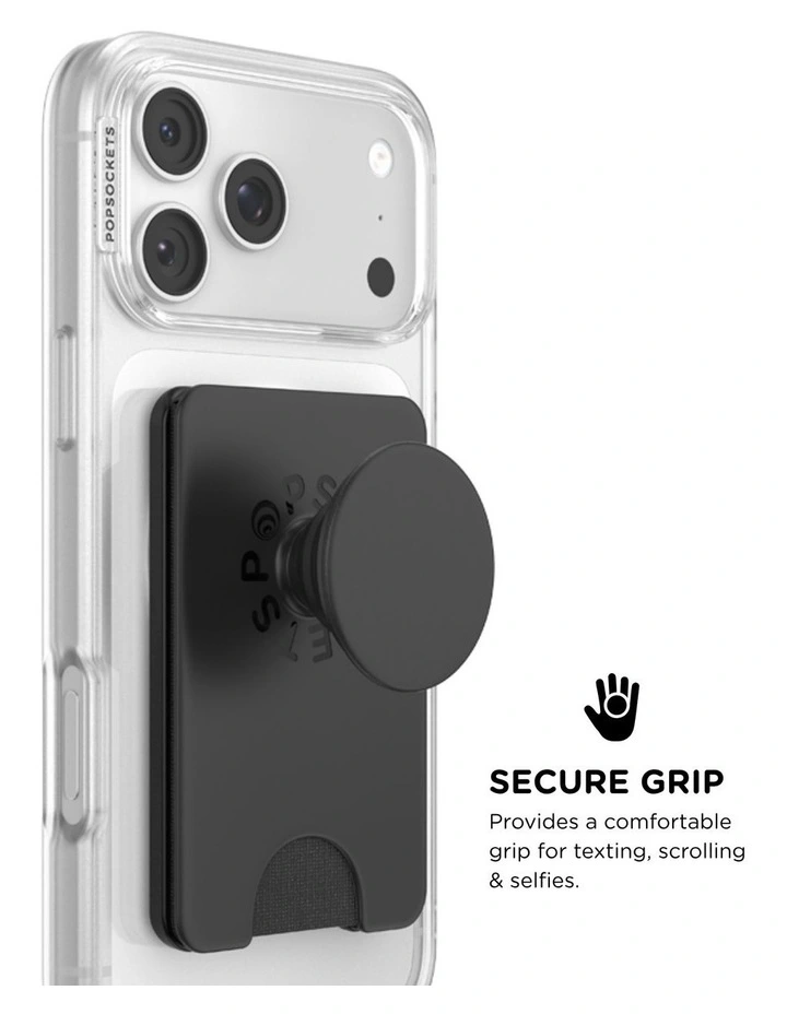PopSockets PopWallet  Kick-Out MagSafe Phone Grip & Stand (Swappable Top) - Black image 3