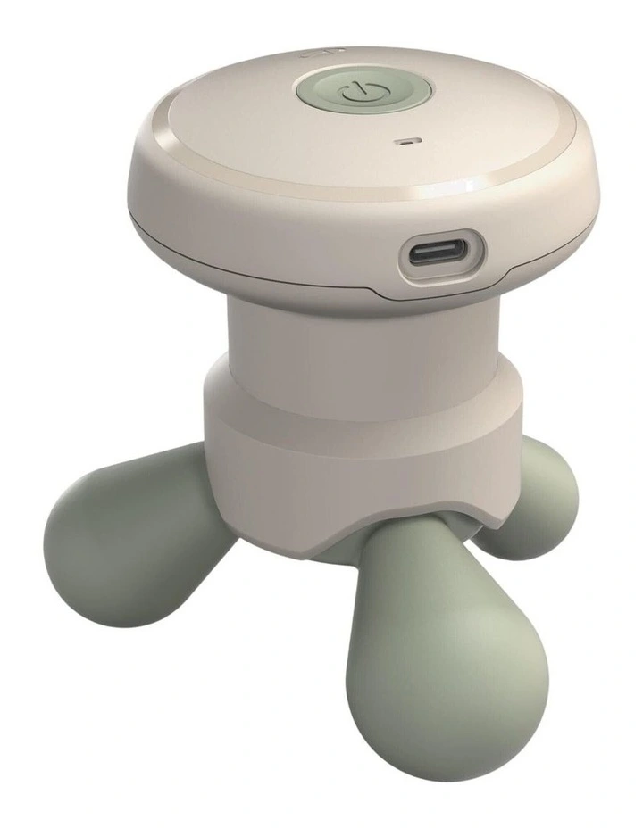 Vibrating electronic massage tool with Rechargeable USB-C in White/Green image 1