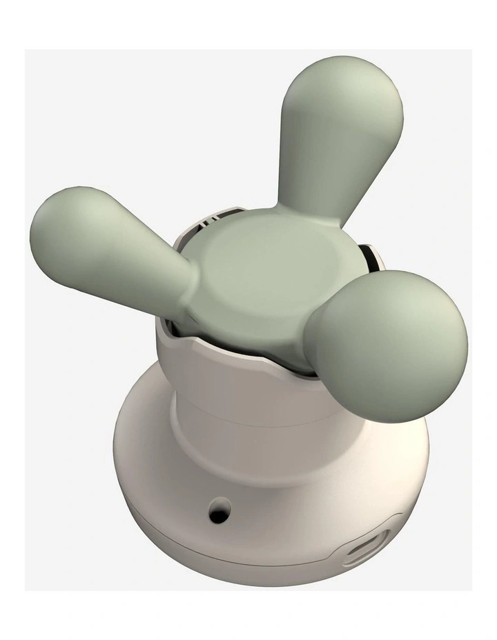 Vibrating electronic massage tool with Rechargeable USB-C in White/Green image 3