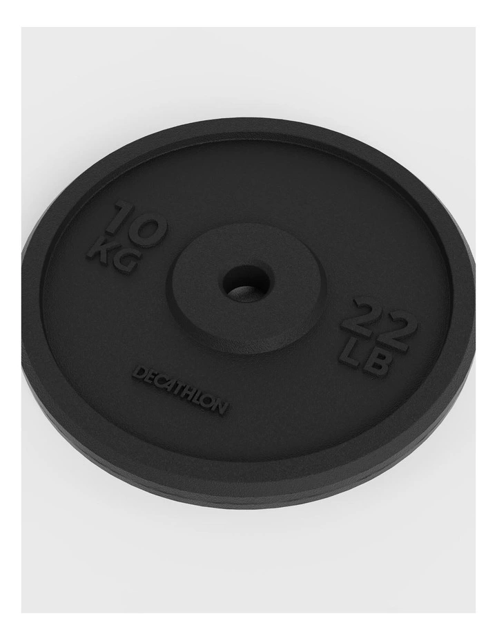 Decathlon | Weight Training 10 kg 28 mm 80% Recycled Cast Iron Plate image 3