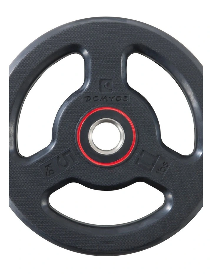 Decathlon | Rubber Weight Disc with Handles 28mm 5kg image 1