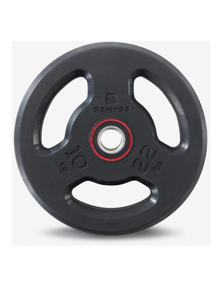 Decathlon | Rubber Weight Disc with Handles 28 mm 10 kg image 1