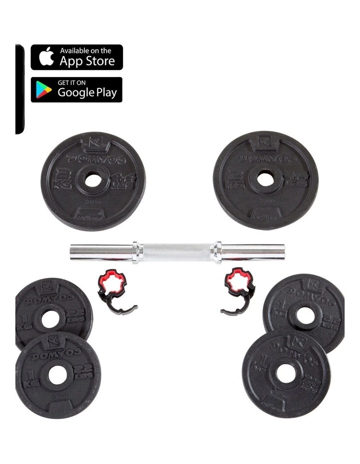 Decathlon | Weight Training 10 kg 80% Recycled Cast Iron Dumbbells Set image 2