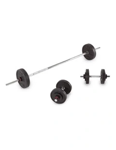 Decathlon | Weight Training 50 kg 80% Recycled Cast Iron Dumbbells and Bar Set