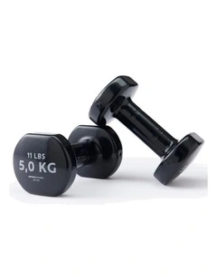 5 kg Fitness Dumbbells Twin-Pack, Partially Recycled Cast Iron - Black