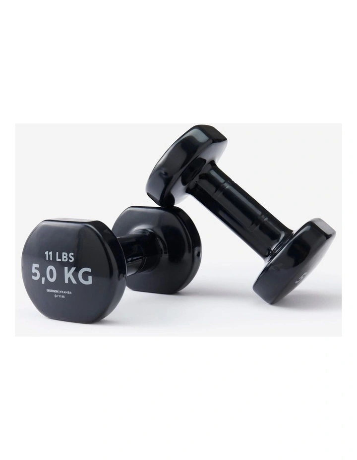 5 kg Fitness Dumbbells Twin-Pack, Partially Recycled Cast Iron - Black image 4