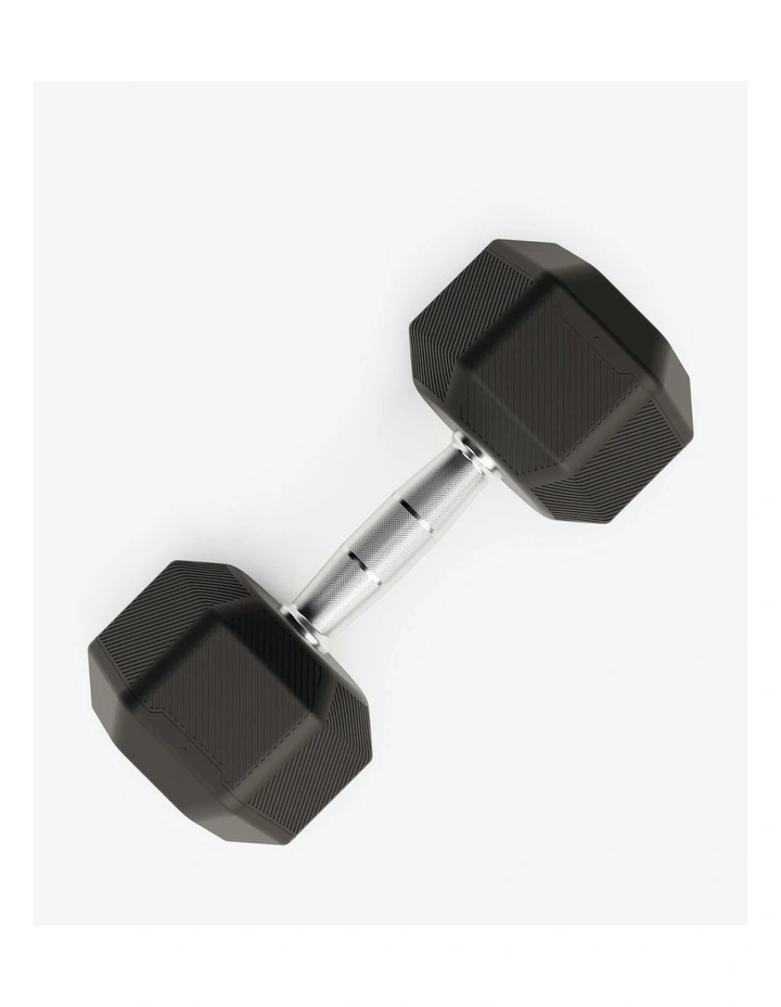 Decathlon | Cross Training and Weight Training 12.5kg Hex Dumbbell - Black image 2