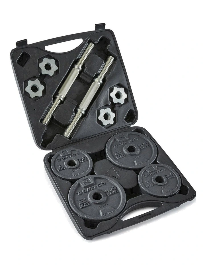 Decathlon | Weight Training 20 kg Partly Recycled Cast Iron Dumbbells Set image 1
