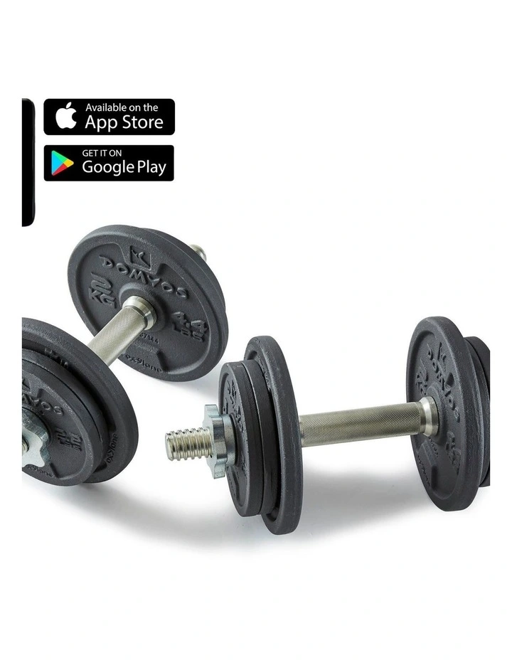 Decathlon | Weight Training 20 kg Partly Recycled Cast Iron Dumbbells Set image 2