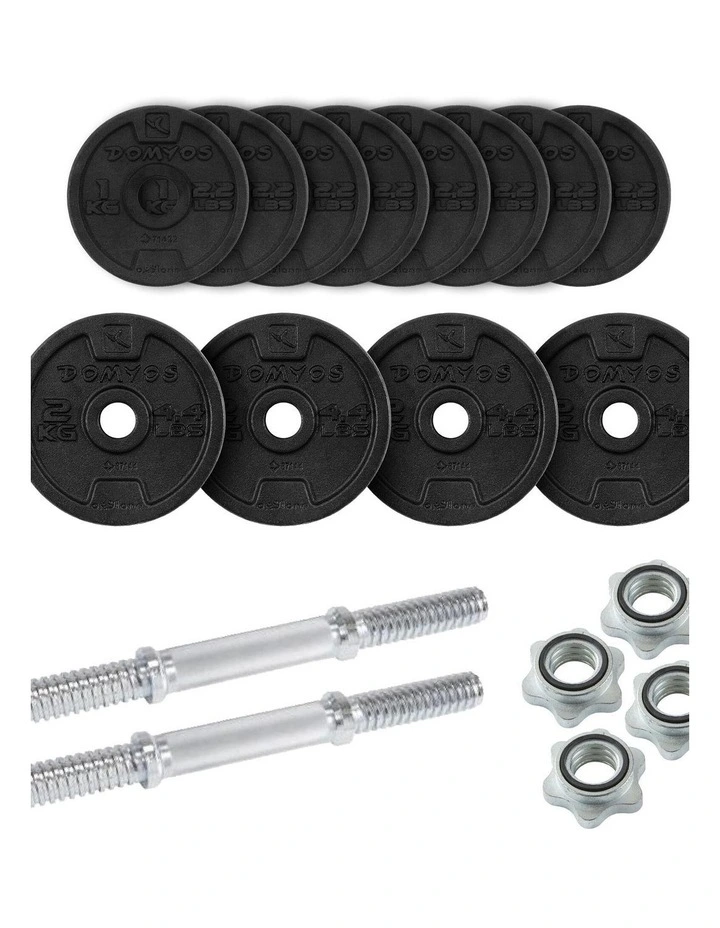Decathlon | Weight Training 20 kg Partly Recycled Cast Iron Dumbbells Set image 3