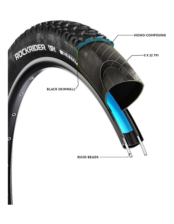 Decathlon | Dry 1 26x2.00 rigid bead mountain bike tyre image 5
