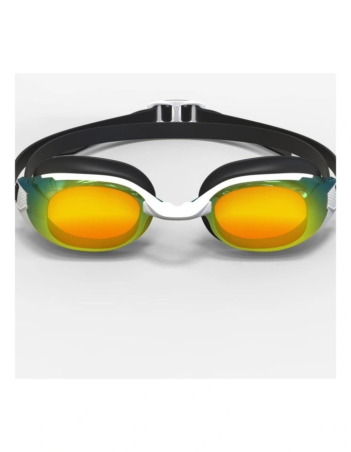 Decathlon | Swimming goggles BFIT - Mirrored lenses - One size - Black orange image 3
