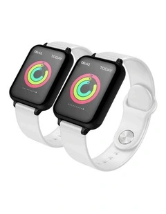 SOGA 2X Waterproof Fitness Smart Watch Heart Rate Tracker White
