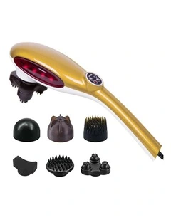 SOGA 6-Head Handheld Body Massager with Red Light Heat - Gold