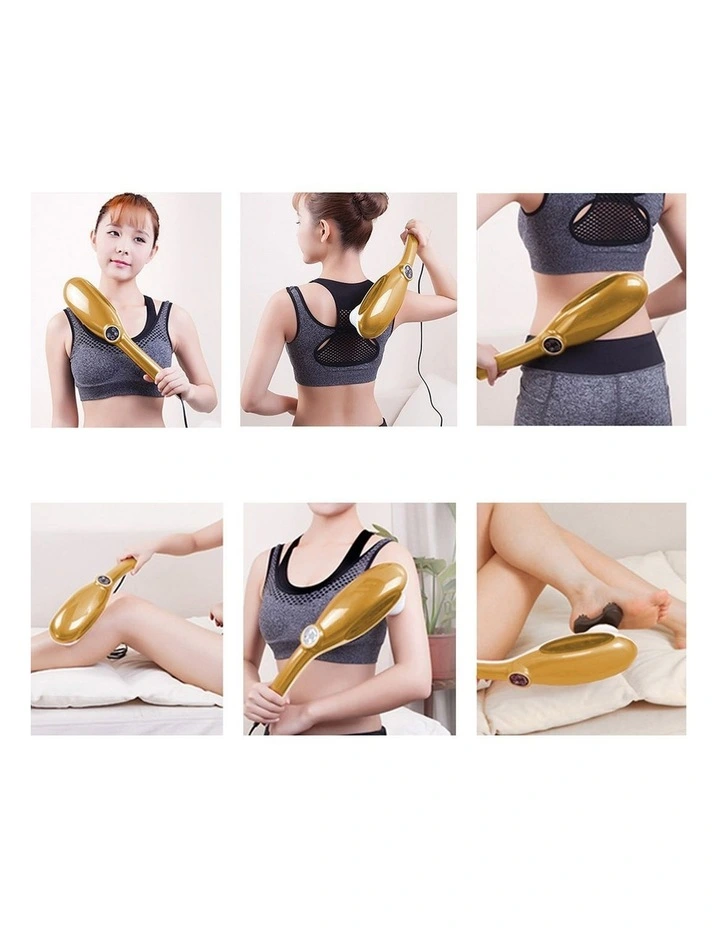 SOGA 2 Pack 6-Head Handheld Body Massagers with Red Light Heat - Gold image 6