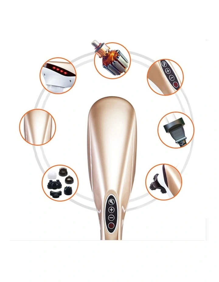SOGA 2 Pack 6-Head Handheld Body Massagers with Curved Handles - Champagne image 5