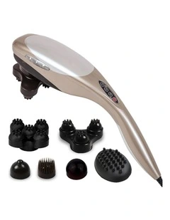 SOGA Handheld Body Massager with 6 Attachments - Grey