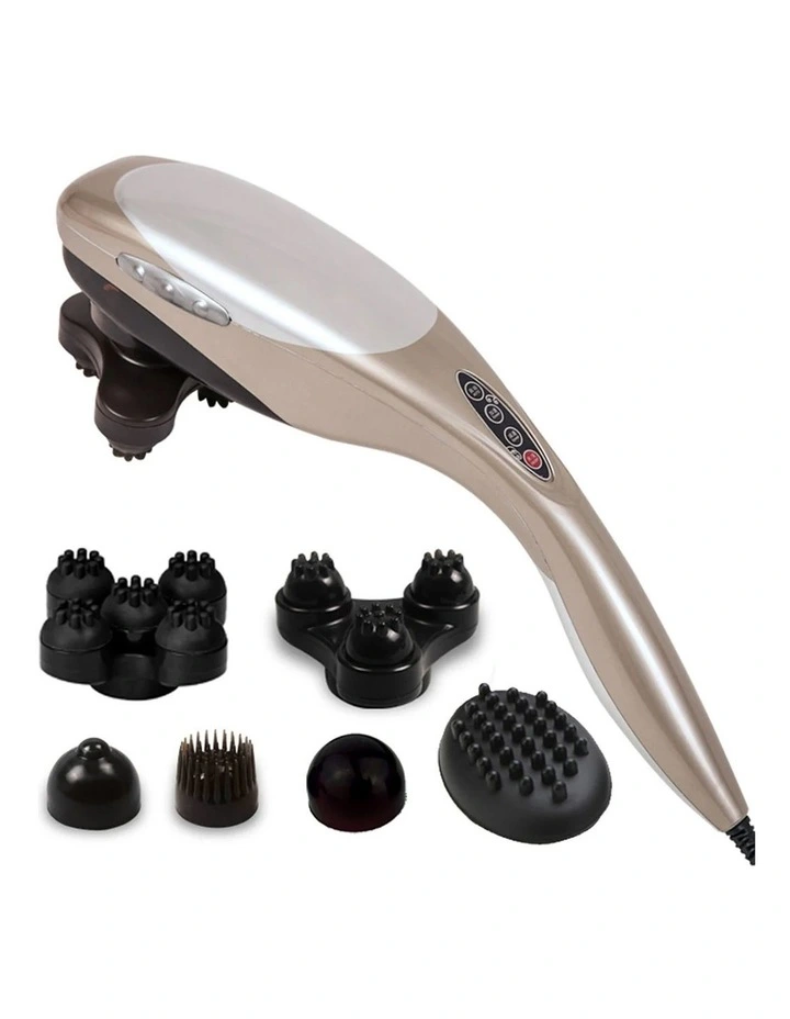 SOGA Handheld Body Massager with 6 Attachments - Grey image 1