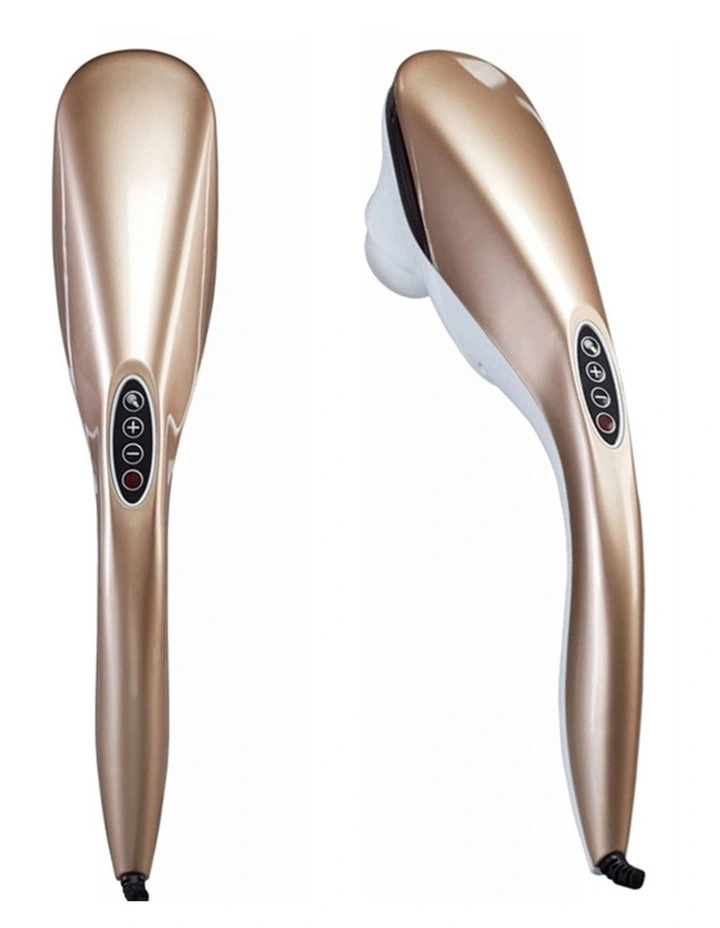 SOGA 6-Head Handheld Body Massager with Curved Handle - Champagne image 2