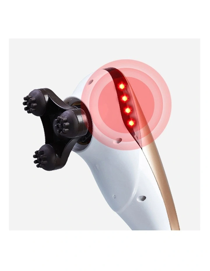 SOGA 6-Head Handheld Body Massager with Curved Handle - Champagne image 3