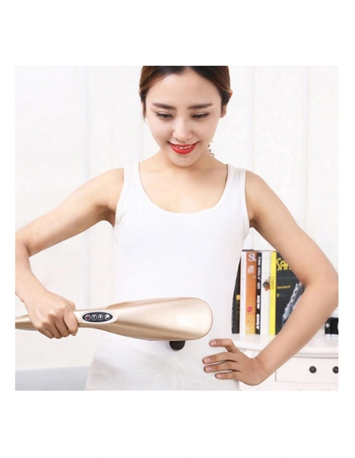 SOGA 6-Head Handheld Body Massager with Curved Handle - Champagne image 6