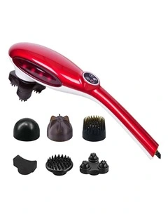SOGA 6-Head Handheld Body Massager - Red