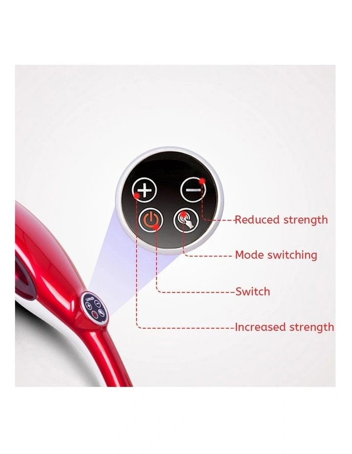 SOGA 2 Pack 6-Head Handheld Body Massagers - Red image 3