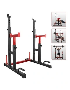 Centra Adjustable Squat Rack Barbell Stand Press Dip Station Home Gym 250KG
