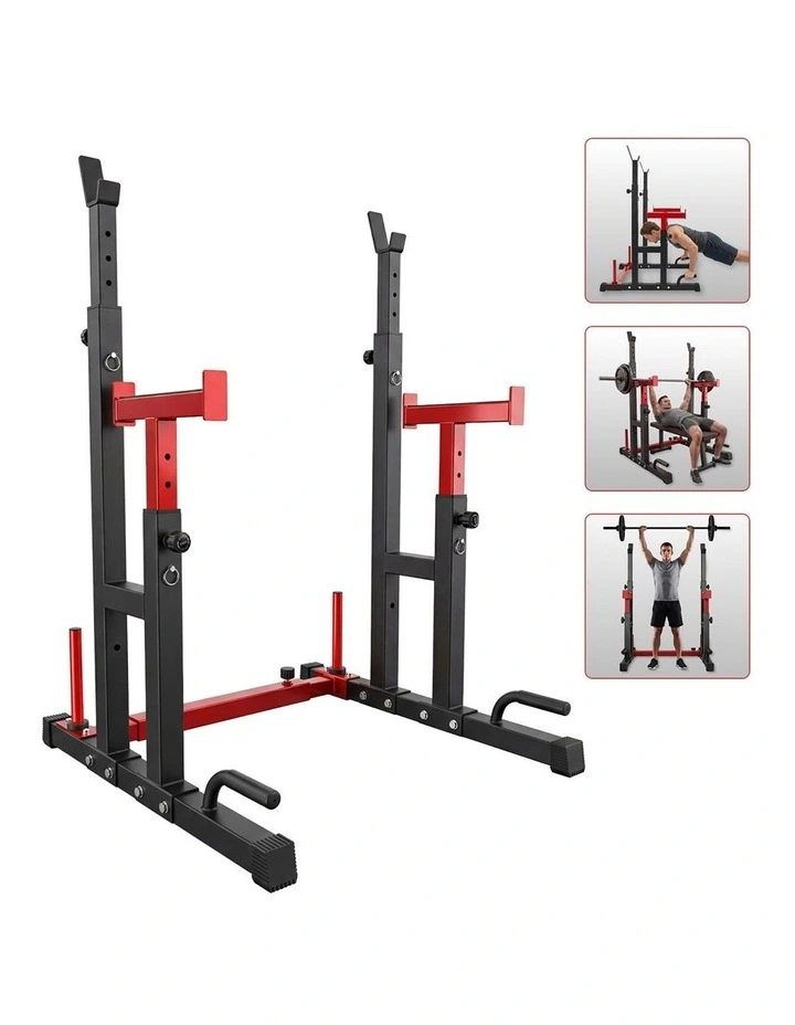 Centra Adjustable Squat Rack Barbell Stand Press Dip Station Home Gym 250KG image 1