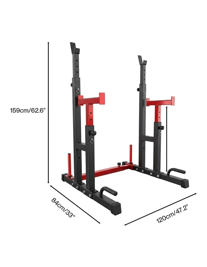 Centra Adjustable Squat Rack Barbell Stand Press Dip Station Home Gym 250KG image 3
