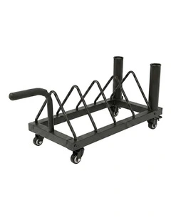 Centra Horizontal Bumper Plate Rack with Wheels Barbell Weight Storage Holder