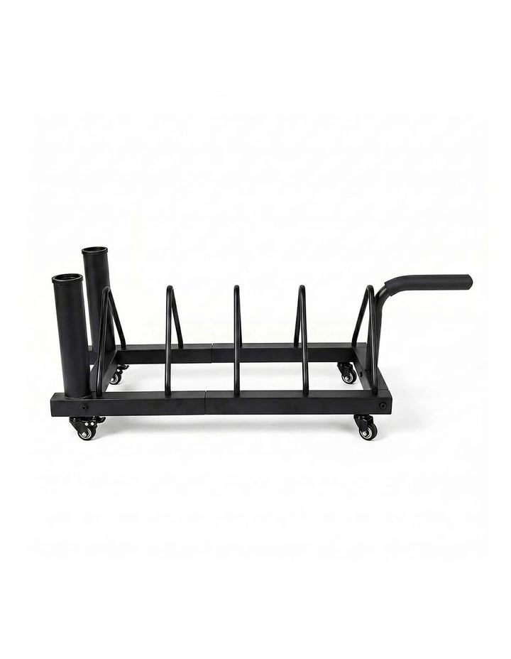 Centra Horizontal Bumper Plate Rack with Wheels Barbell Weight Storage Holder image 2