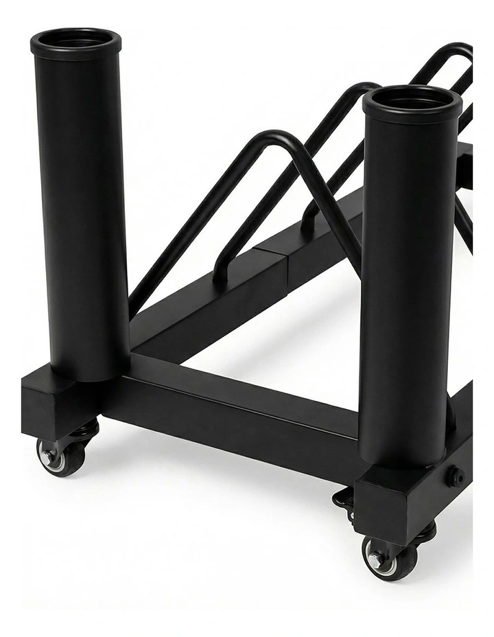 Centra Horizontal Bumper Plate Rack with Wheels Barbell Weight Storage Holder image 4