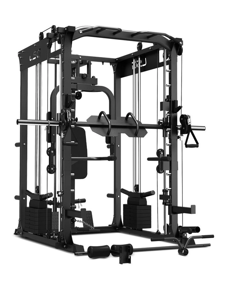 LSG GRK200 with FID Bench, 90kg Olympic Weights - Barbell and Rubber Tri-Grip Plates image 2