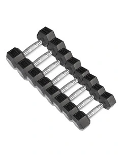 CORTEX 56kg Hex Fixed Dumbbell Set (4, 6, 8, 10kg Pairs)