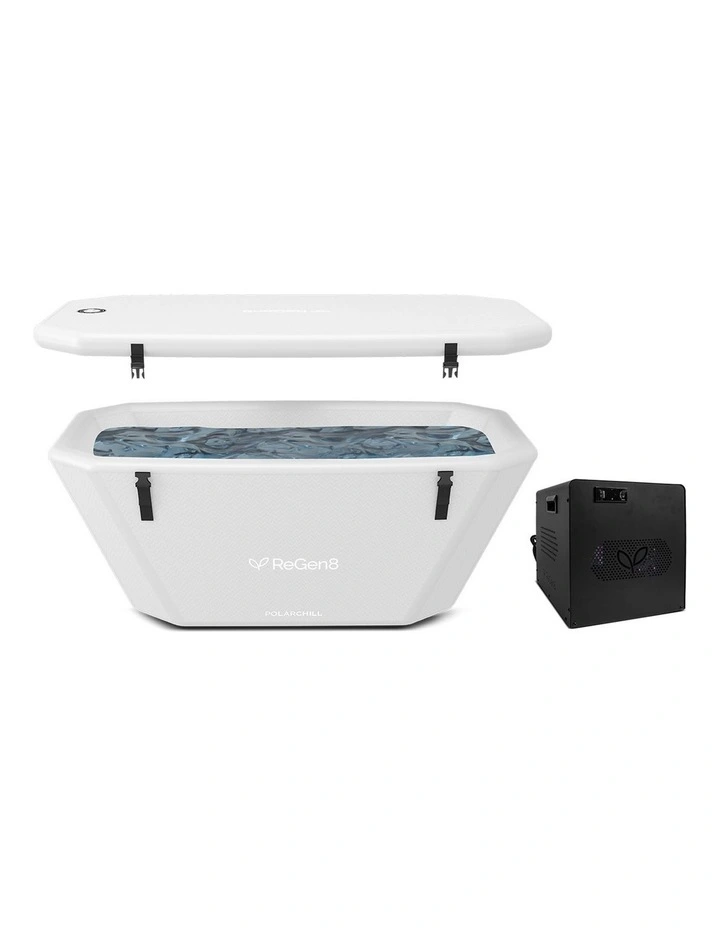 ReGen8 370L PolarChill Cold Plunge Ice Bath with T2S Chiller Unit (White) image 1