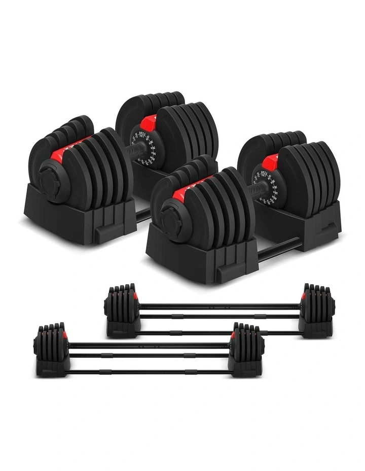 CORTEX Revolock V2 80kg Pair Set Adjustable Steel Dumbbell Barbell All-in-One image 1