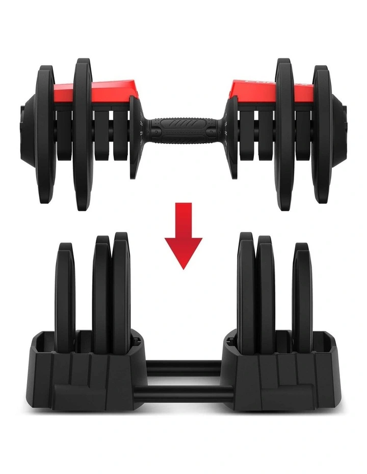 CORTEX Revolock V2 80kg Pair Set Adjustable Steel Dumbbell Barbell All-in-One image 6