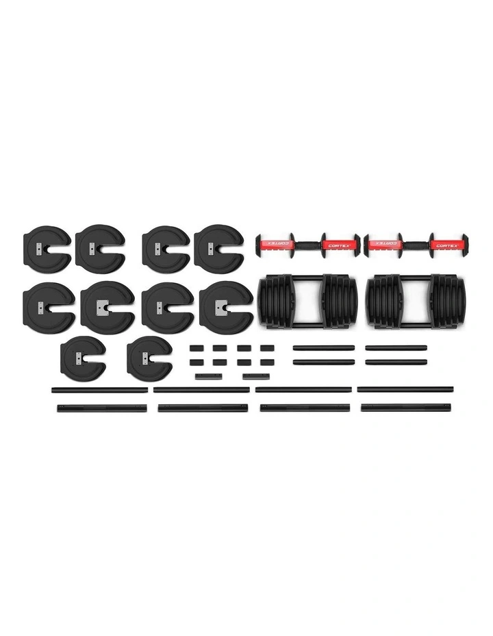 CORTEX Revolock V2 80kg Pair Set Adjustable Steel Dumbbell Barbell All-in-One image 7