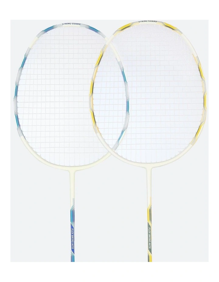 Glow in dark Adult Badminton Racket Set Flex Set BR190 Nite Blue Yellow image 5
